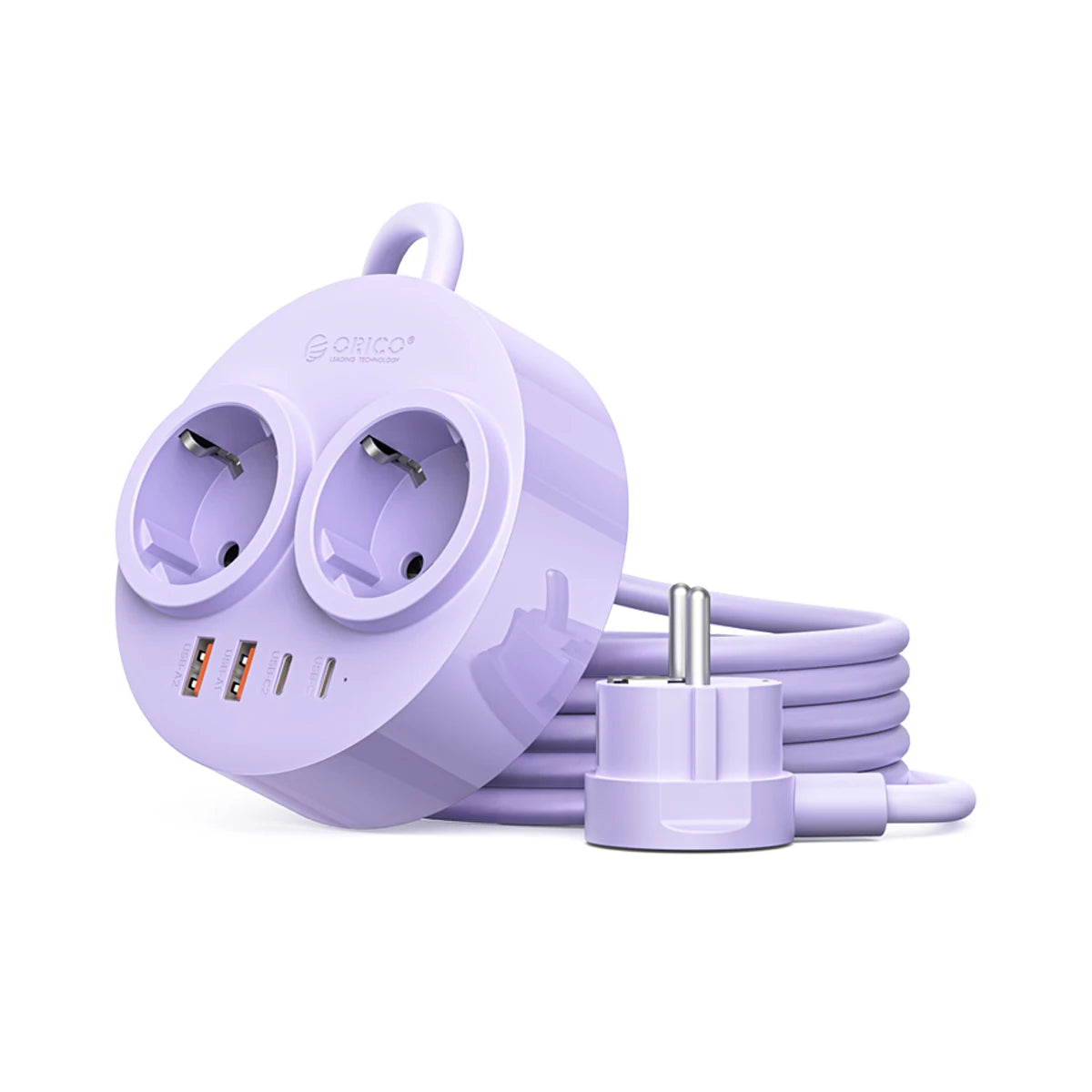 ORICO Magnetic EU Power Strip PD 20W Fast Charging 2AC 4 USB Magnetic Power Strip PRIMED 1.6M 3A2U2C Purple China Mainland EU Plug