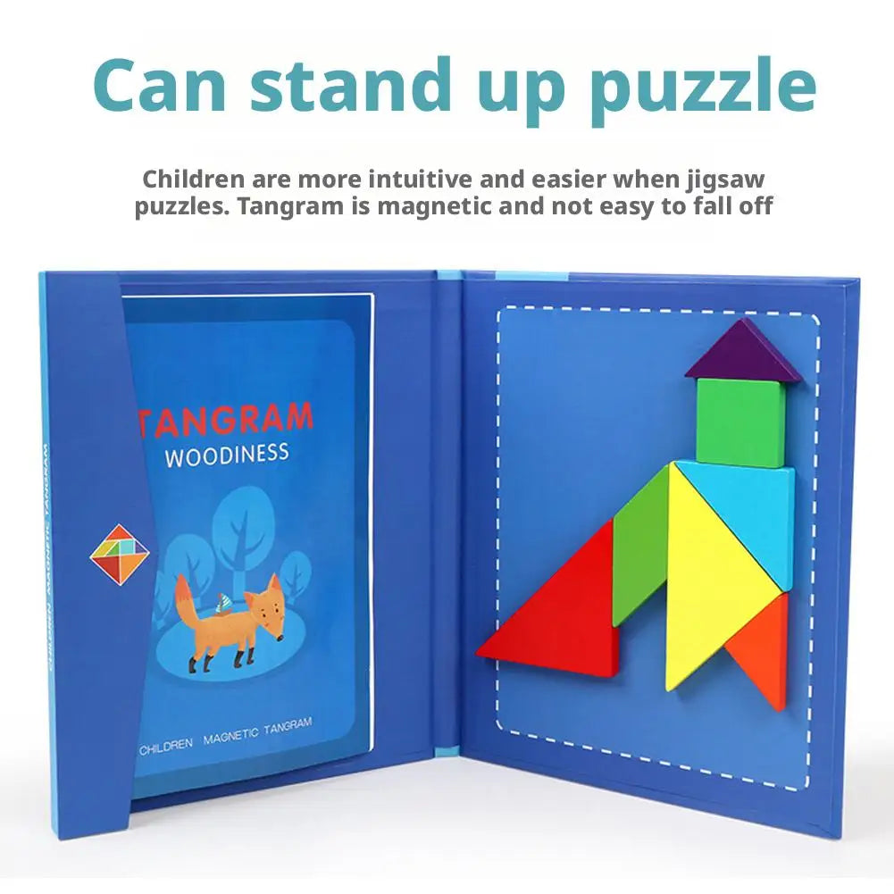 Magnetic Tangram Puzzle for Kids | Montessori Jigsaw Set Magnetic Puzzle Set PRIMED