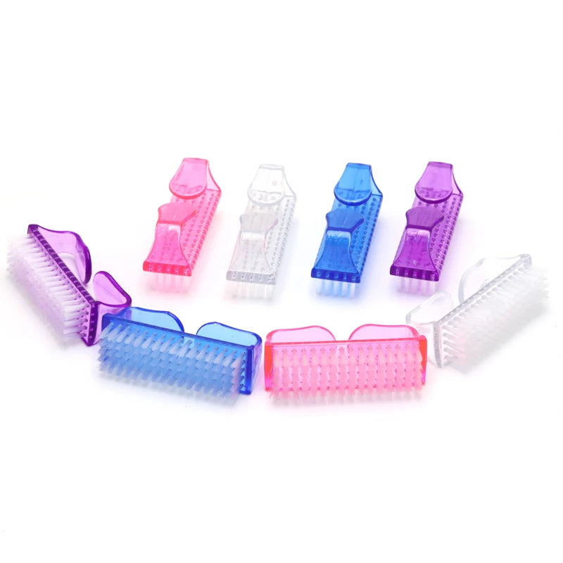 JEARLYU 6-Piece Clear Nail Brushes – Manicure & Pedicure Set