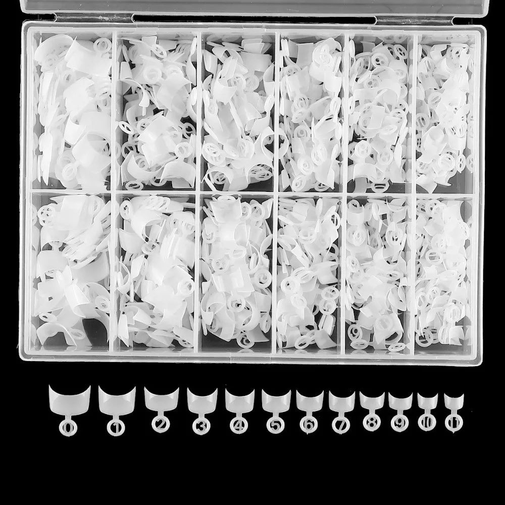 600 Pcs Short Square Press-On Nail Tips – Clear & Natural French