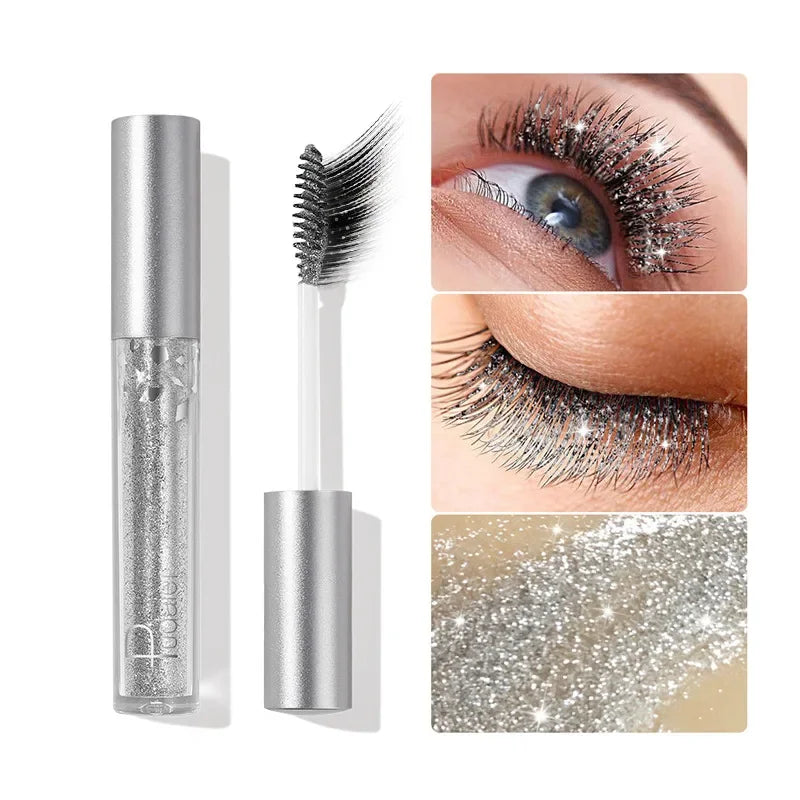 Diamond Glitter Pearly Mascara – Curling & Lengthening, Waterproof Glitter Mascara PRIMED