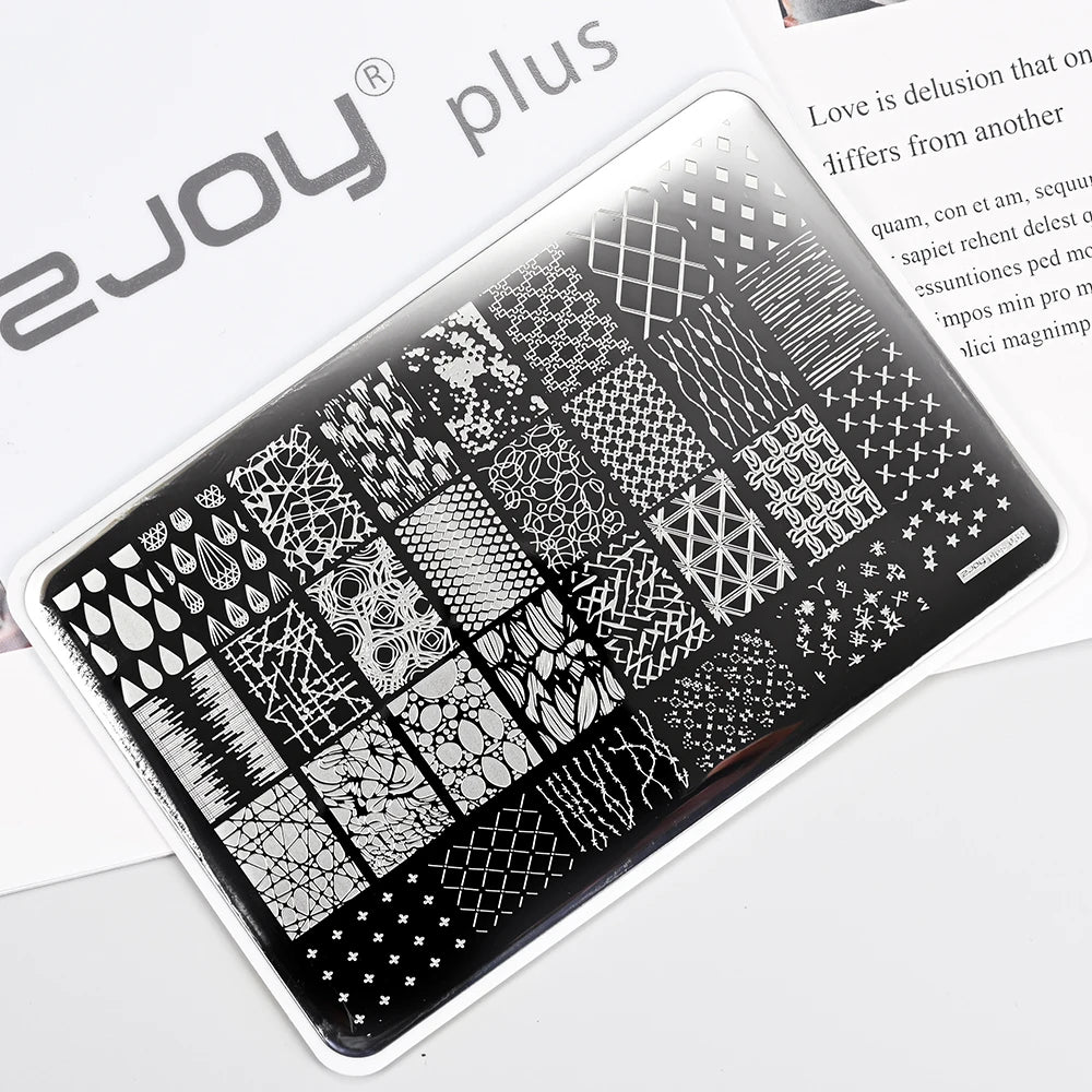 Nail Art Stamping Plate – Flower, Leaf & Butterfly Stencil Nail Stamping Plate PRIMED TL-Plus033