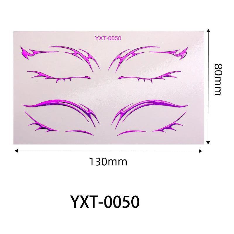 Purple Red Metallic Eye Makeup Stickers | Temporary Tattoo