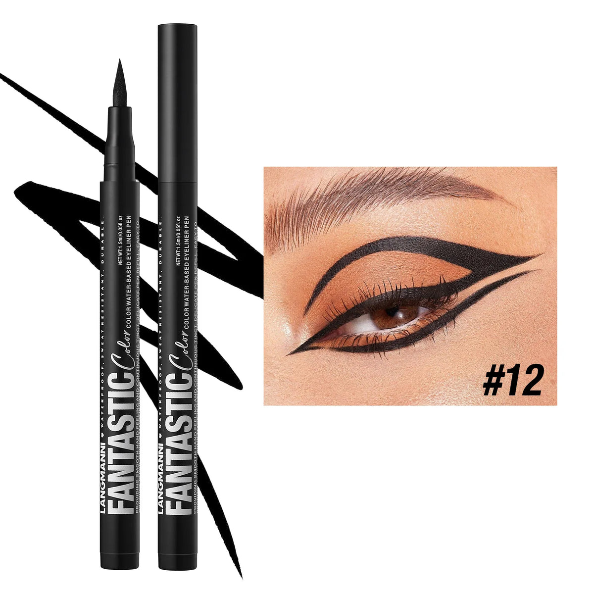 Waterproof Liquid Eyeliner Pen – 12 Matte Colors