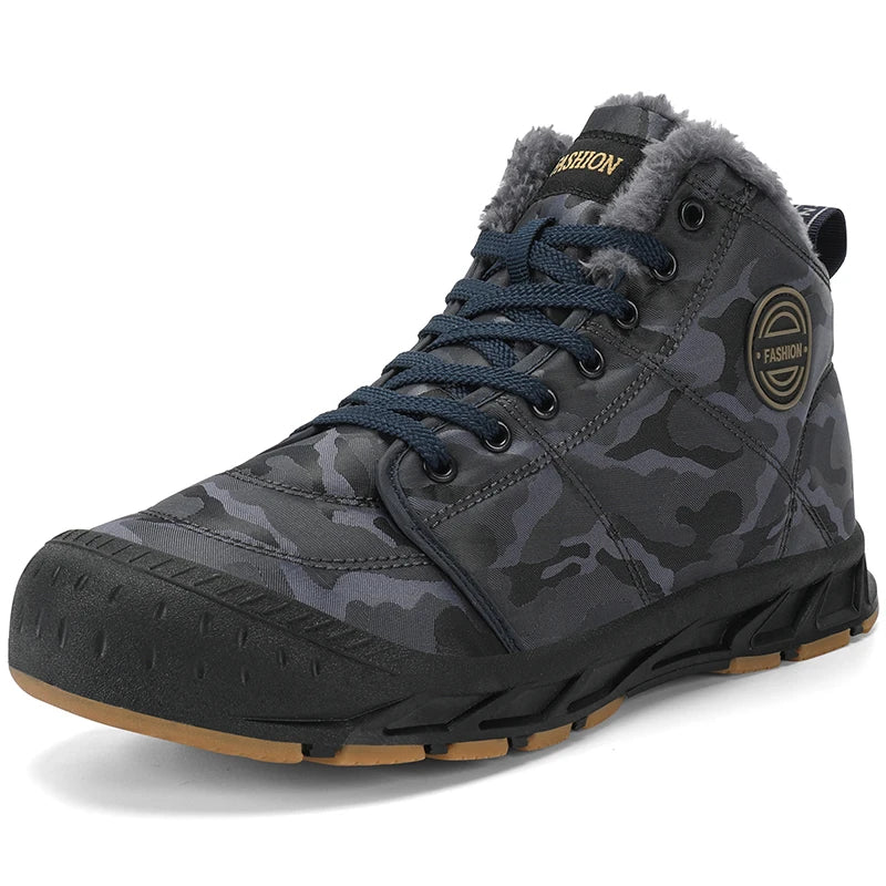 Men's Waterproof High-Top Snow Boots | Fur Lined Insulated Men's Snow Boots PRIMED 39 Navy
