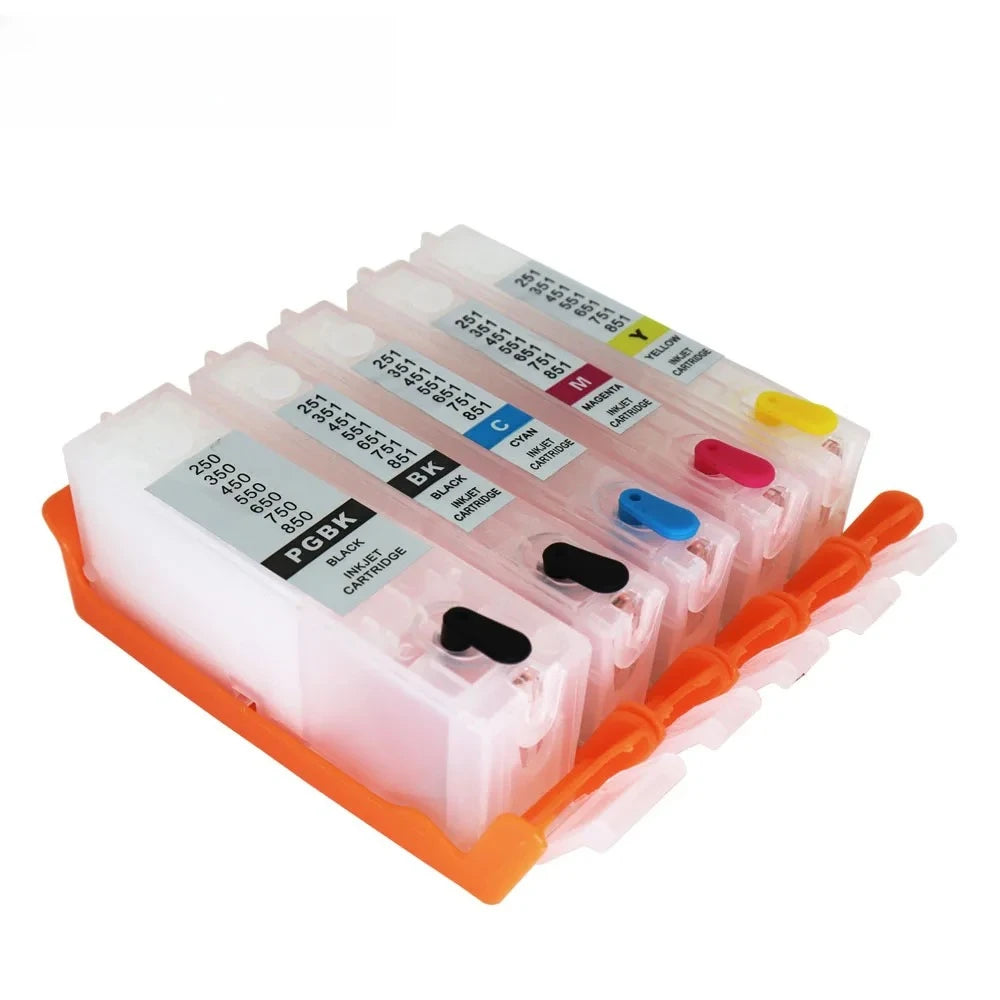 PGI-550 CLI-551 Refillable Ink Cartridges with ARC Chips | Canon Refillable Ink Cartridge PRIMED