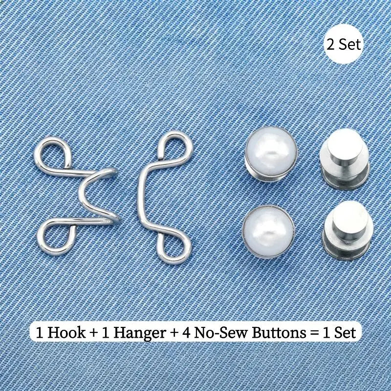 No-Sew Waist Tightener Button Pins for Jeans & Pants