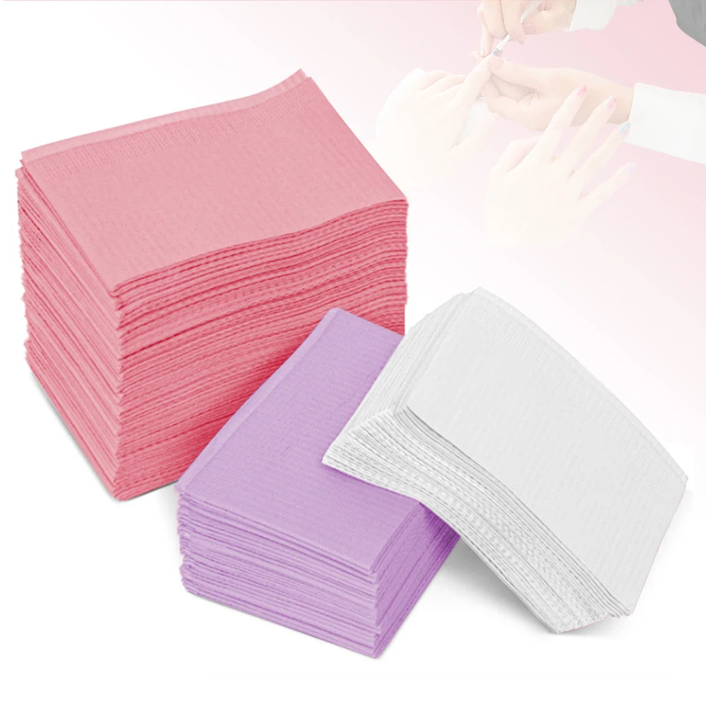 125pcs Disposable Nail Art Table Mats – Waterproof Manicure Pads