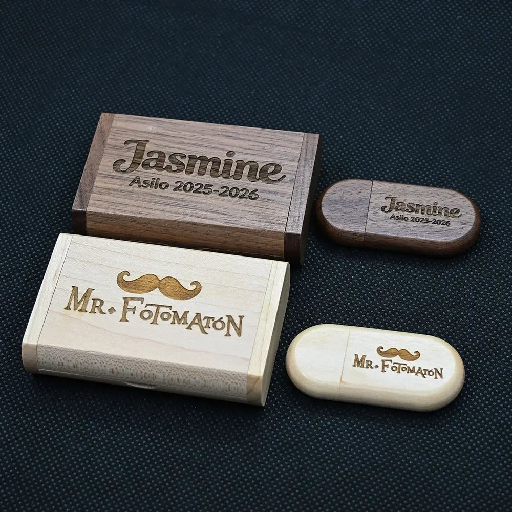 50-Pack Wooden USB Flash Drives 32/64/128GB Custom Logo Gift USB Flash Drive PRIMED