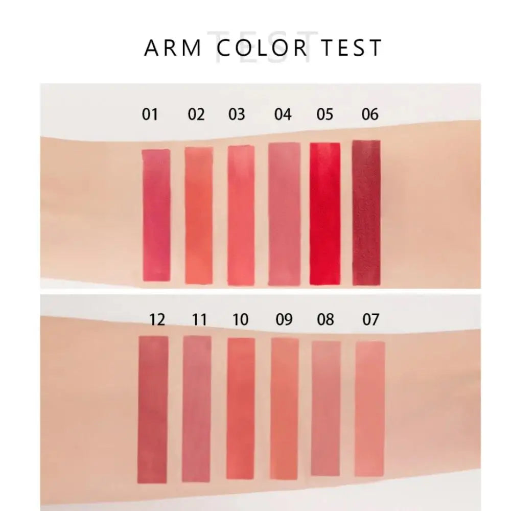 Handaiyan 12 Colors Matte Velvet Liquid Lipstick – Waterproof Liquid Lipstick PRIMED
