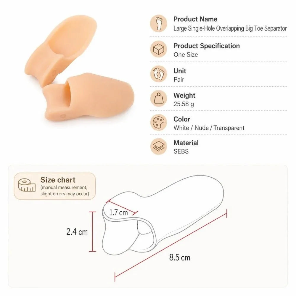 Silicone Big Toe Separator – Breathable Elastic Toe Spacer Pair Toe Separator PRIMED