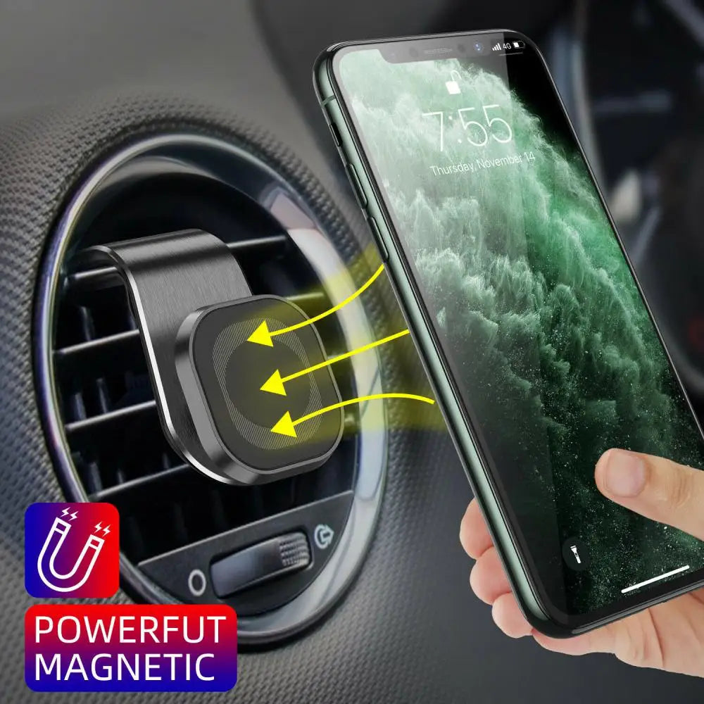 Magnetic Car Phone Holder Air Vent Clip Mount – 360° Rotation Car Phone Mount PRIMED
