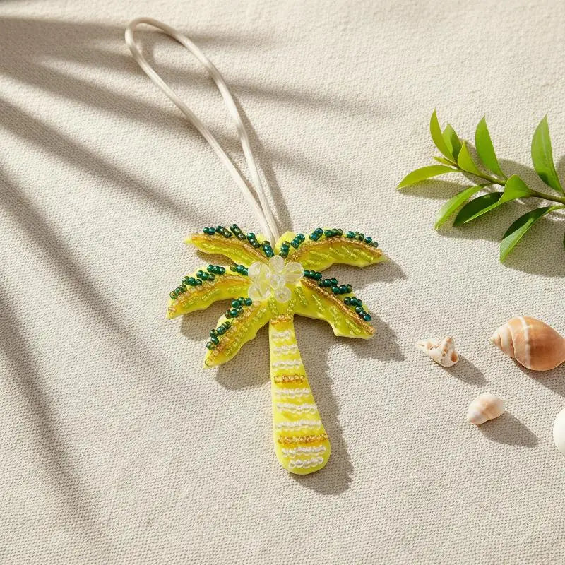 3D Beaded Palm Tree Bag Charm | Keychain Hanging Ornament