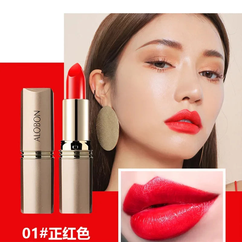 10-Color Matte Velvet Lipstick – Waterproof 24H Long-Lasting