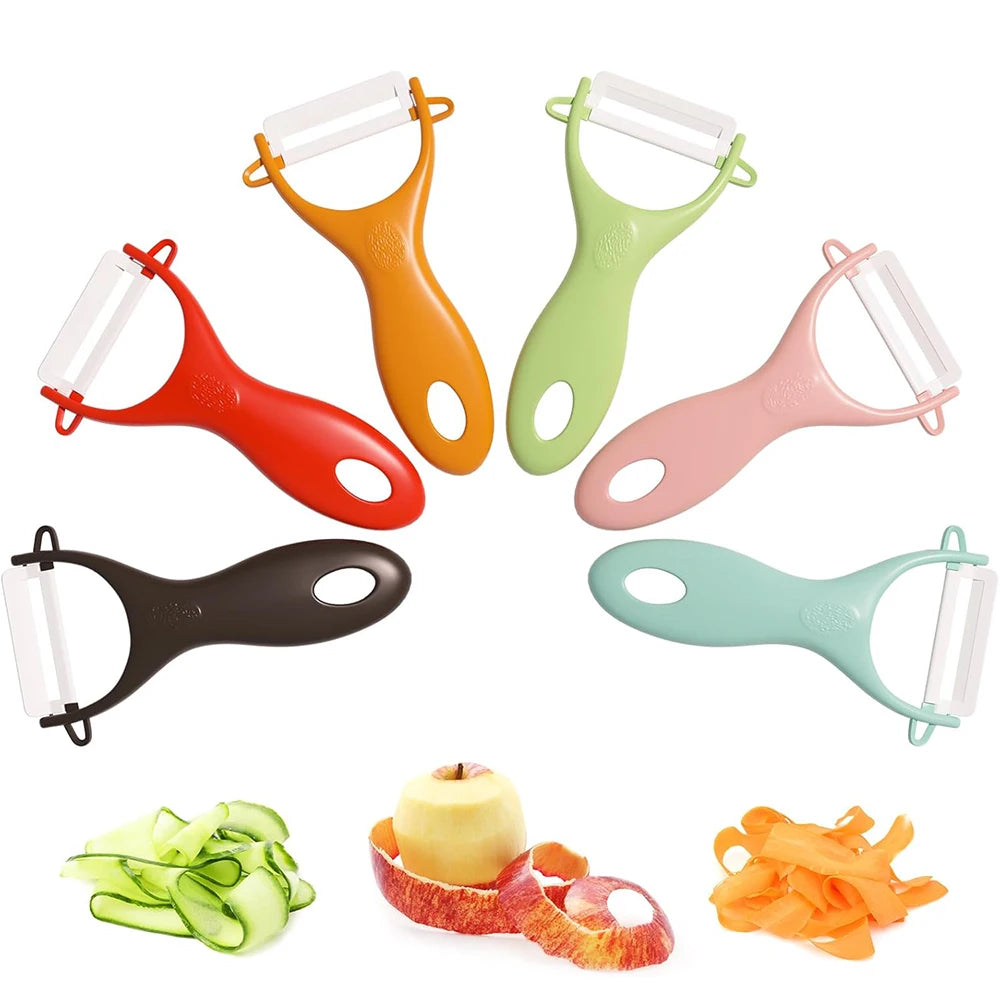 LMETJMA 4-Piece Ceramic Vegetable Peeler Set – Ergonomic Vegetable Peeler Set PRIMED