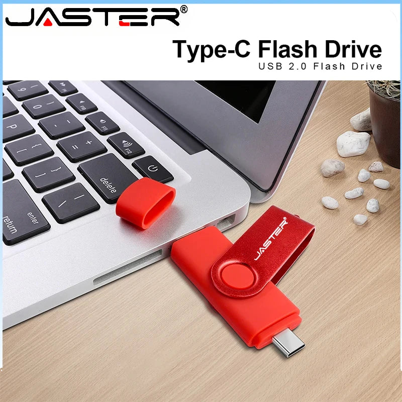 JASTER OTG Type-C USB Flash Drive 4GB–128GB | Metal 2-in-1 USB Flash Drive PRIMED