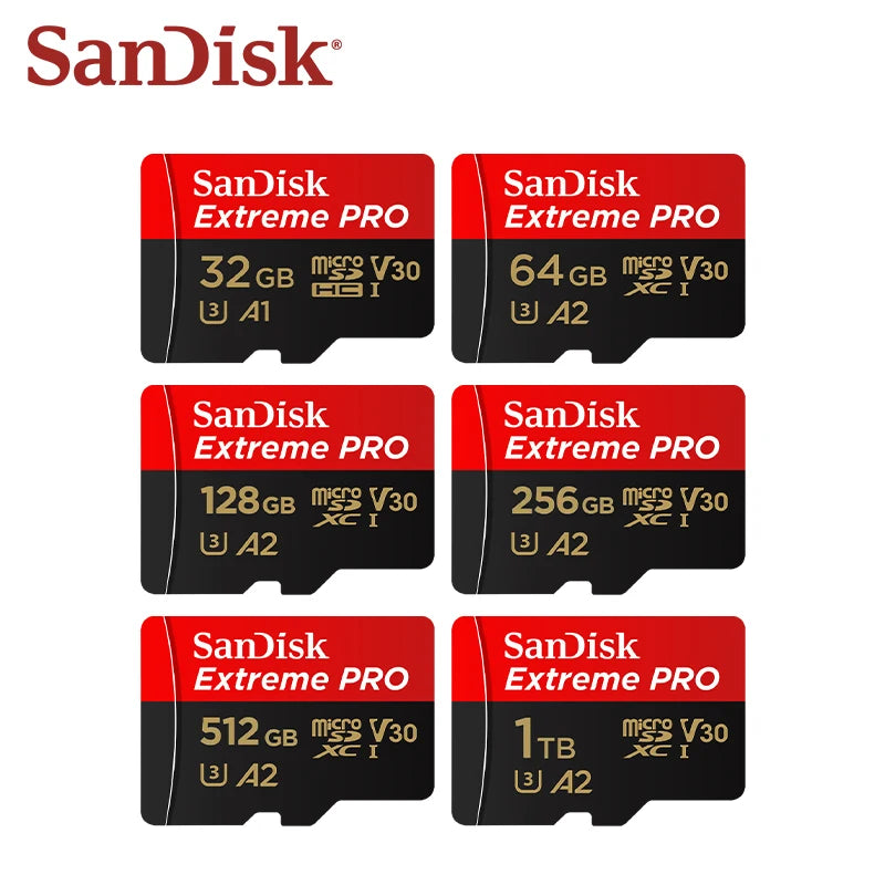 SanDisk Extreme PRO microSDXC 32GB–1TB V30 A2 4K UHD Card