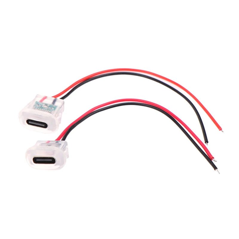 Waterproof USB-C Female Connector Jack with LED Panel