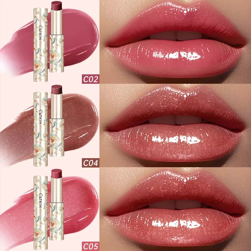 CATKIN 3PCS Glossy Lip Balm Set | Mirror Shine 12H Hydrating Lip Balm Set PRIMED C02 C04 C05