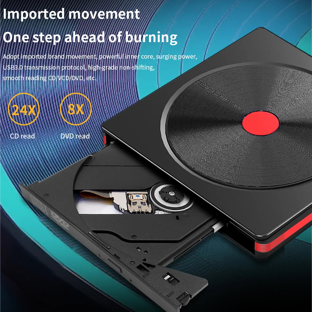 TISHRIC USB External DVD Drive CD Player USB 3.0 Type-C