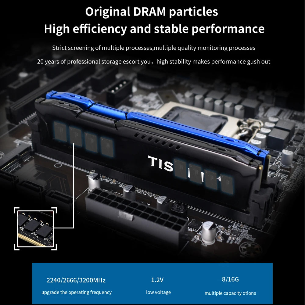 TISHRIC DDR4 16GB 3200MHz Desktop RAM with Heatsink | DIMM Desktop RAM Module PRIMED