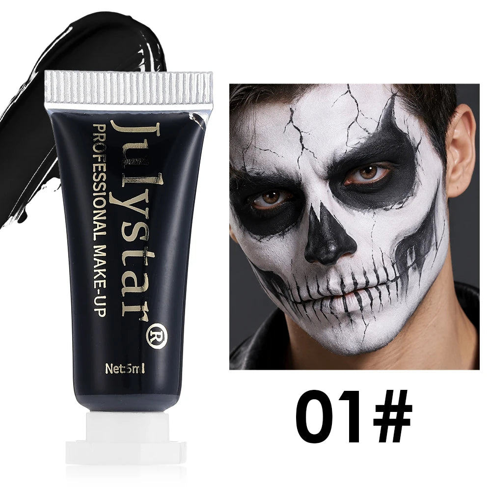 Halloween UV Face & Body Paint Cream – Waterproof Fluorescent Face & Body Paint PRIMED 01 Black 5ml