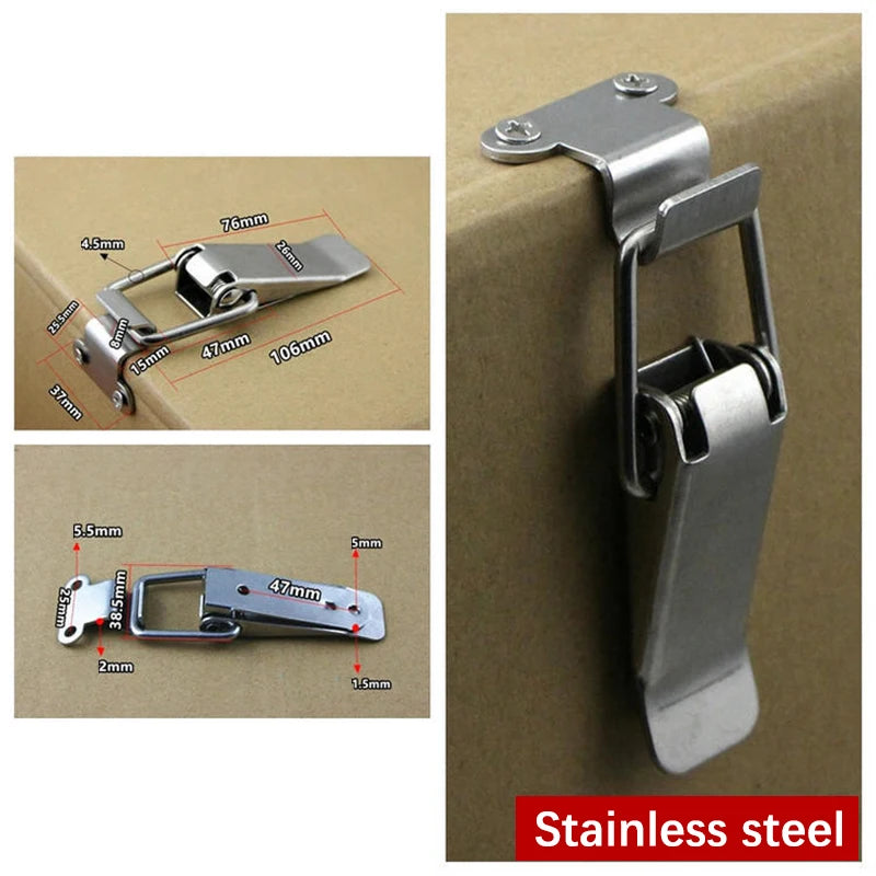 Stainless Steel Spring Toggle Draw Latch Hasp Clasp Lock