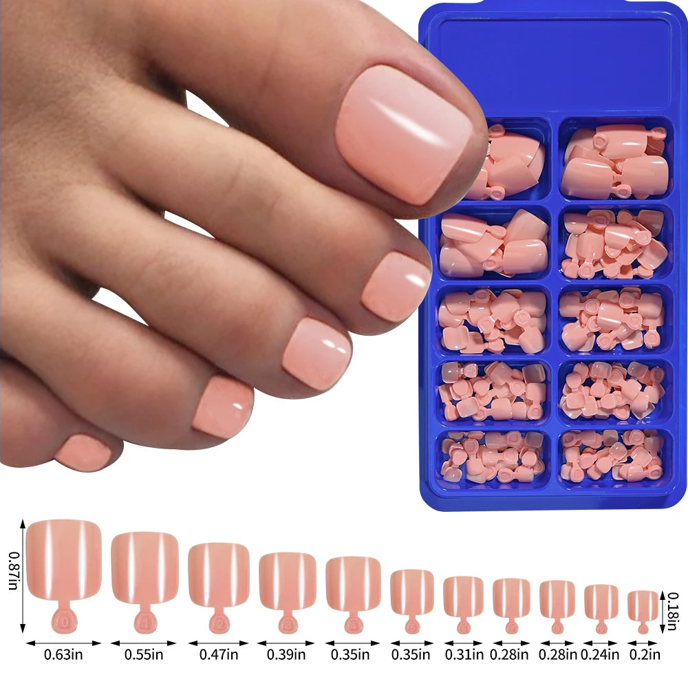 120Pcs French Press-On Toenails – Ultra-Thin Full Cover Acrylic