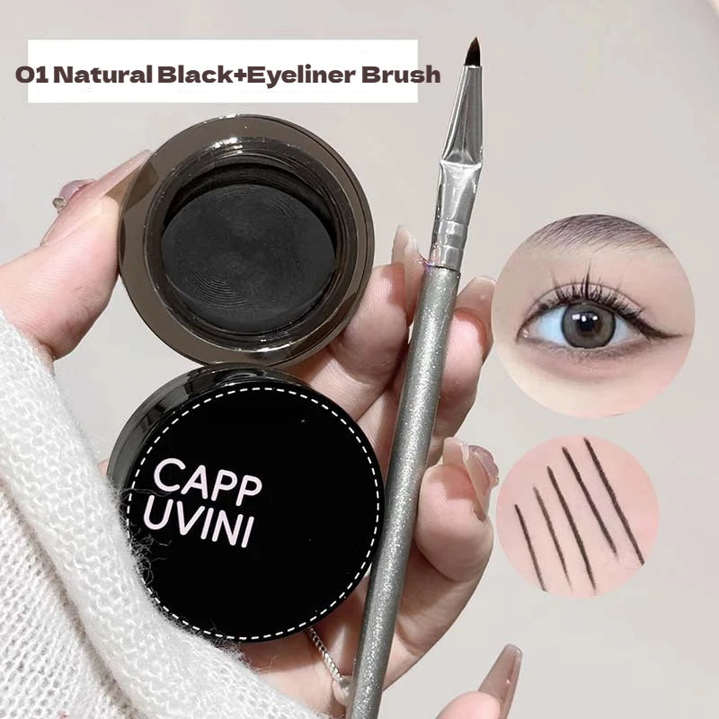 Waterproof Eyeliner Gel Cream with Brush | Long-Lasting Matte