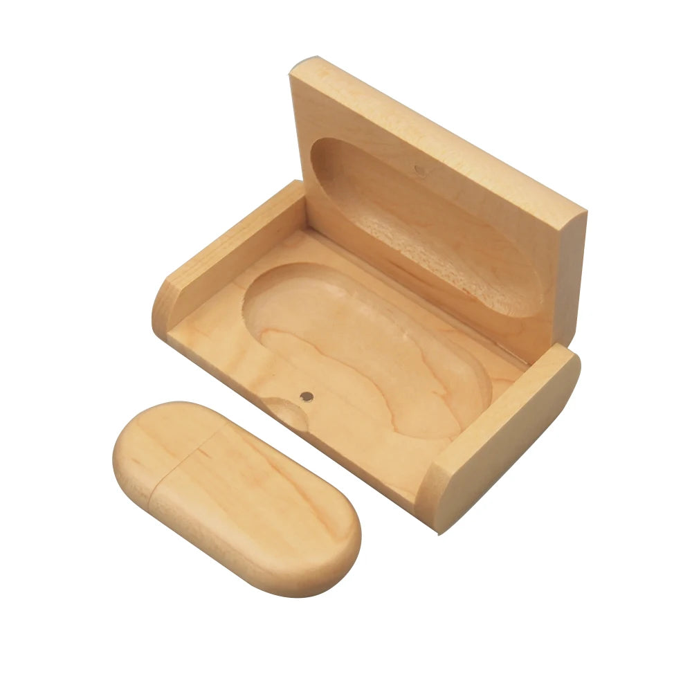 Wooden USB Flash Drive 4–32GB | Custom Logo Engraving Gift Wooden USB Flash Drive PRIMED Maple wood with box 8 GB