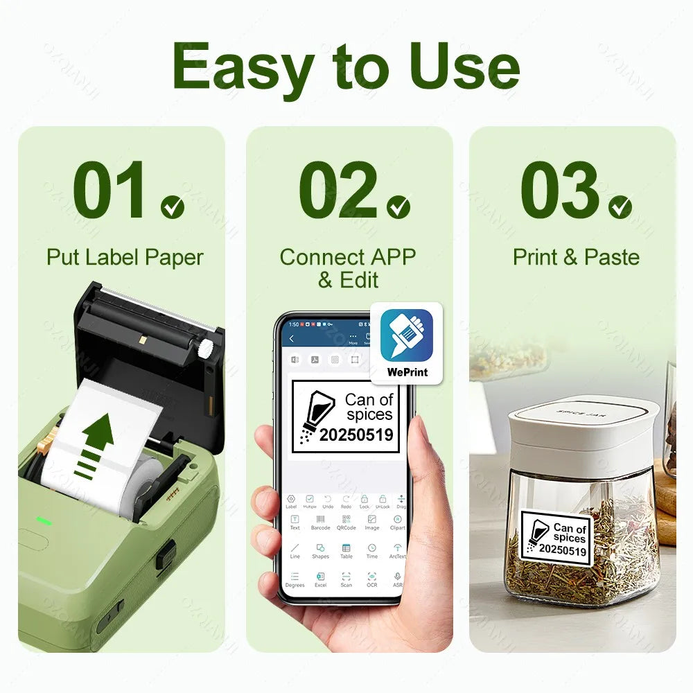 P2 Mini Bluetooth Thermal Label Printer – Inkless Sticker Maker Thermal Label Printer PRIMED