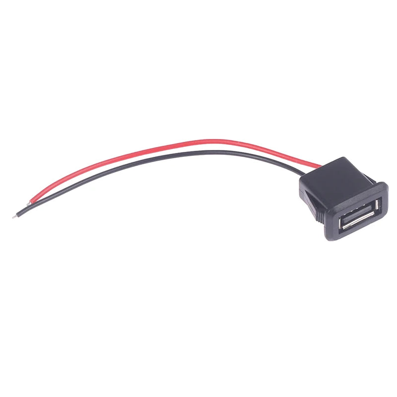 USB 2.0 Female Charging Port Connector with Cable – 2 & 4 Pin