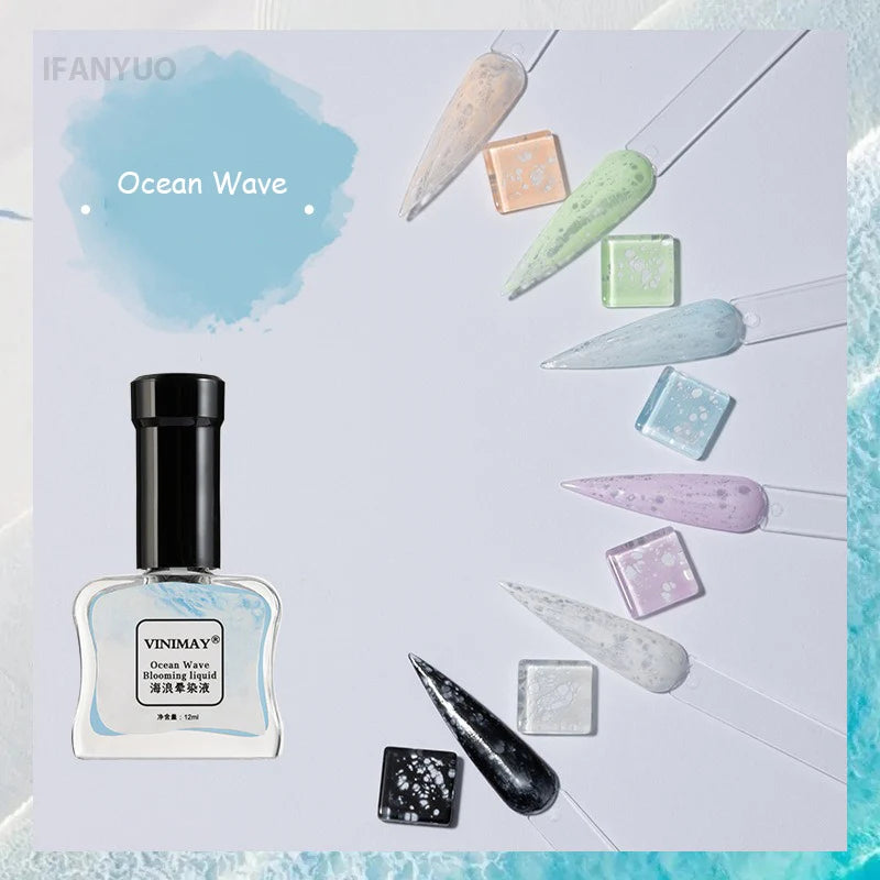 Ocean Wave Marble Nail Gel – Smoke Bubble Blending Polish 12ml