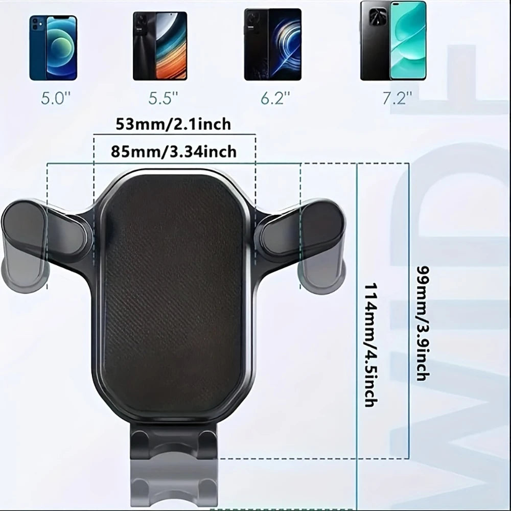 Universal Gravity Car Phone Holder – Air Vent Mount 4.7–6.7" Car Phone Mount PRIMED