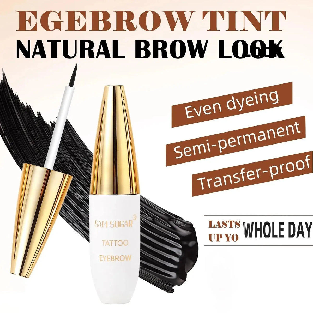 SAM SUGAR Peel-Off Brow Tattoo Cream | Waterproof Long-Lasting Eyebrow Tint Cream PRIMED