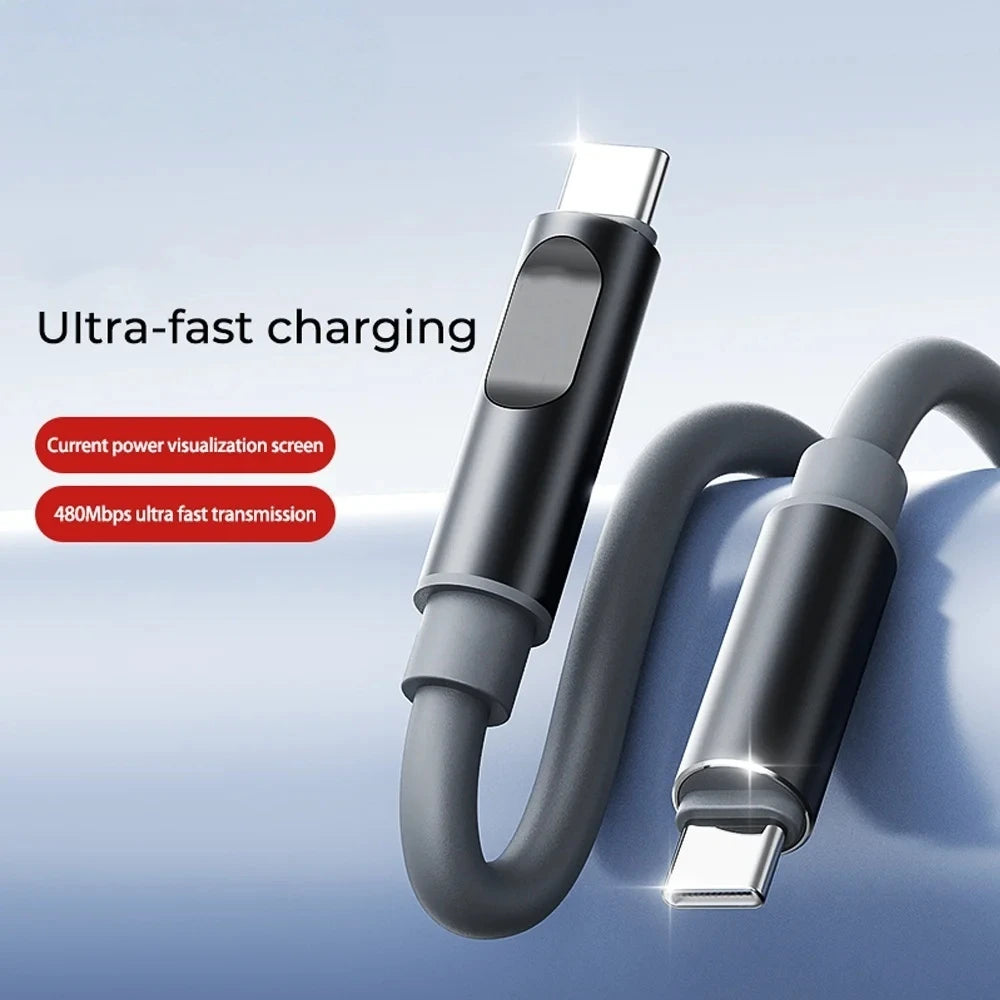 USB-C to USB-C PD Fast Charging Cable – LED Display, 6A USB-C Charging Cable PRIMED