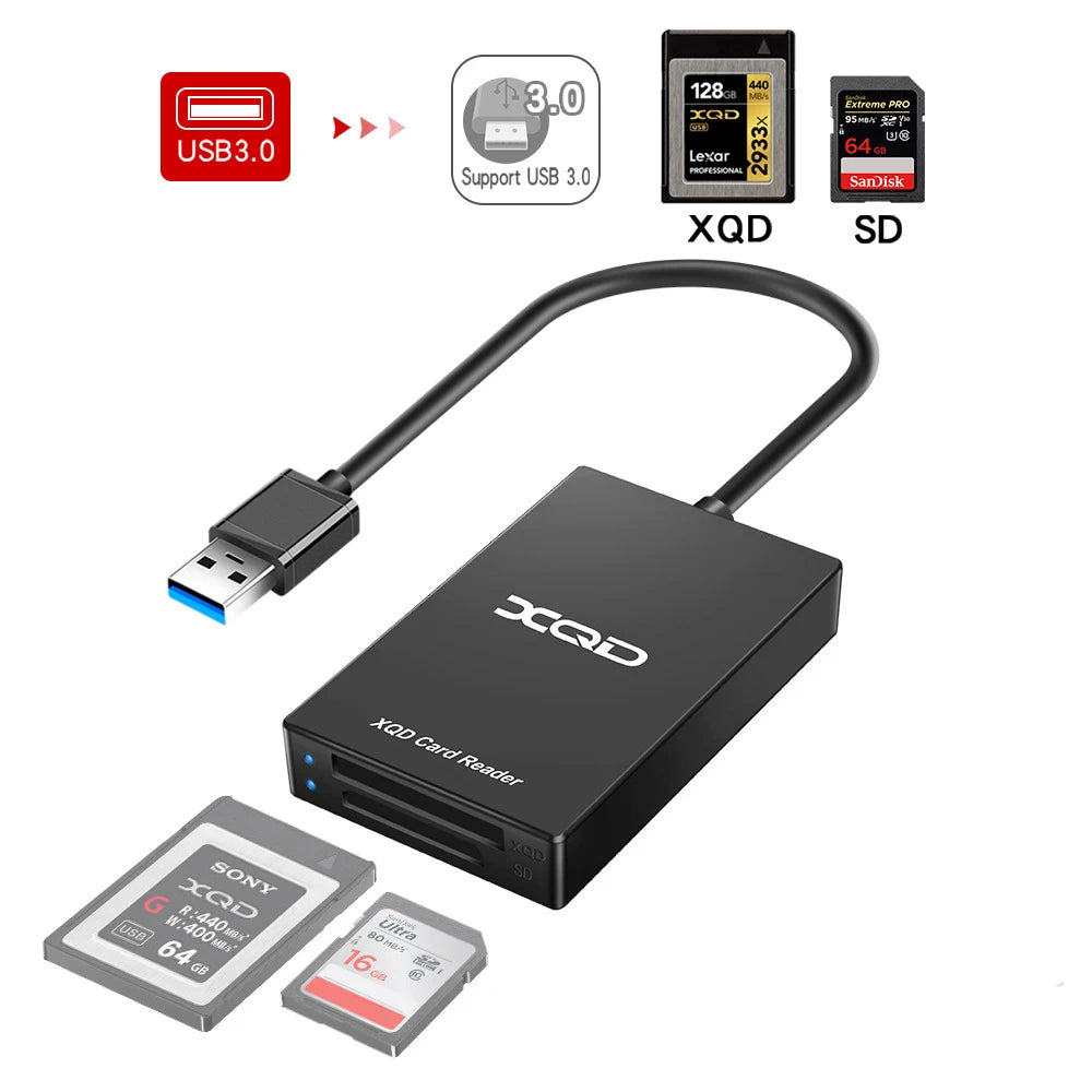 USB-C XQD & SD Card Reader USB 3.0 – 5Gbps Fast Transfer Memory Card Reader PRIMED USB3.0 XQD SD Reader