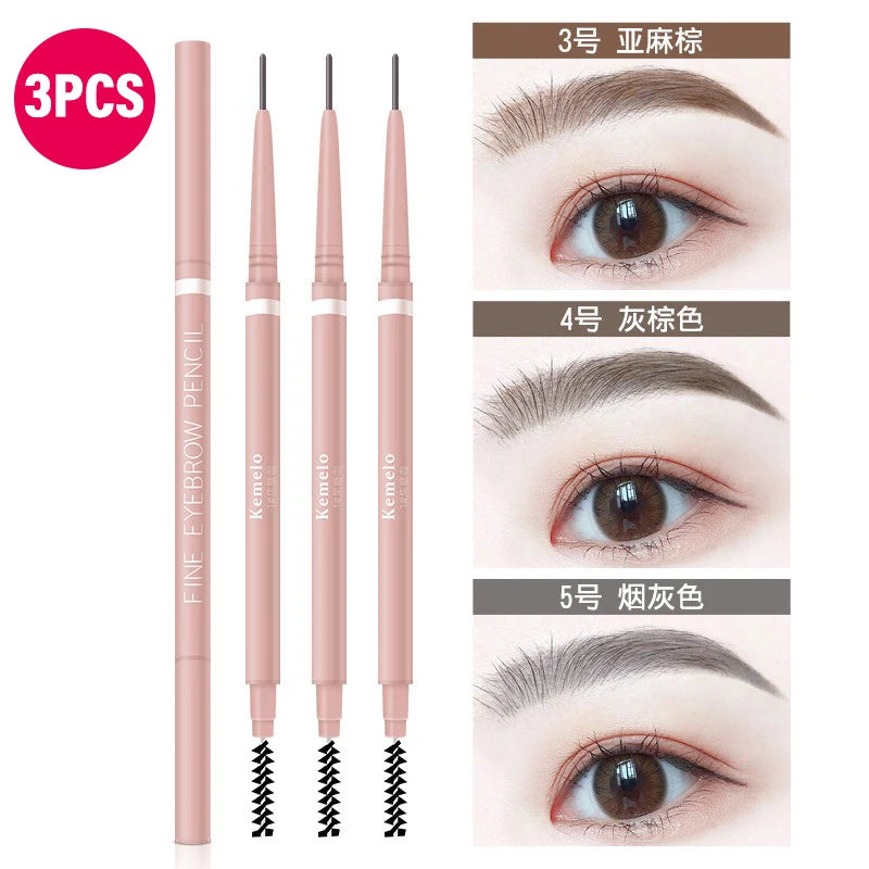 Ultra Fine Double-Ended Eyebrow Pencil with Brush – 6 Colors Eyebrow Pencil PRIMED 03 and 04 and 05