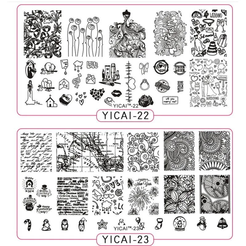 MAFANAILS YICAI 3D Flower Nail Stamping Plate – 40 Designs Nail Stamping Plate PRIMED