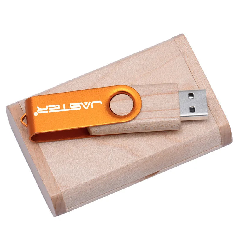 JASTER Wooden Rotating USB Flash Drive 4–64GB Custom Logo USB Flash Drive PRIMED 4GB gold CN