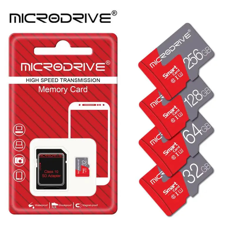 MicroDrive Micro SD Card Class 10 U3 V30 | 4GB–256GB Micro SD Card PRIMED