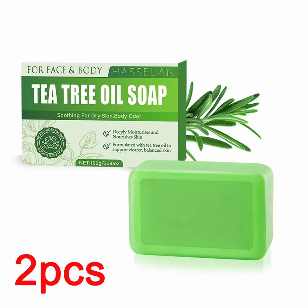 Green Tea Tree Oil Bar Soap – Natural Face & Body Cleanser Bar Soap PRIMED 100gx2