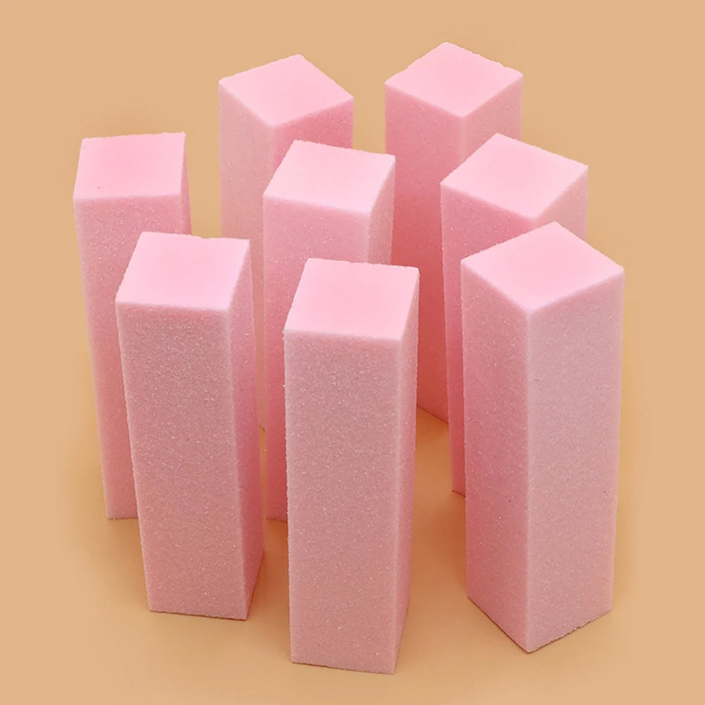 Sponge Nail Buffer Sanding File Block 3/5/10 Pcs – Pink