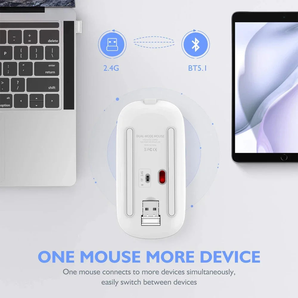 Wireless Bluetooth RGB Mouse – Silent, Rechargeable, LED Backlit Wireless Gaming Mouse PRIMED