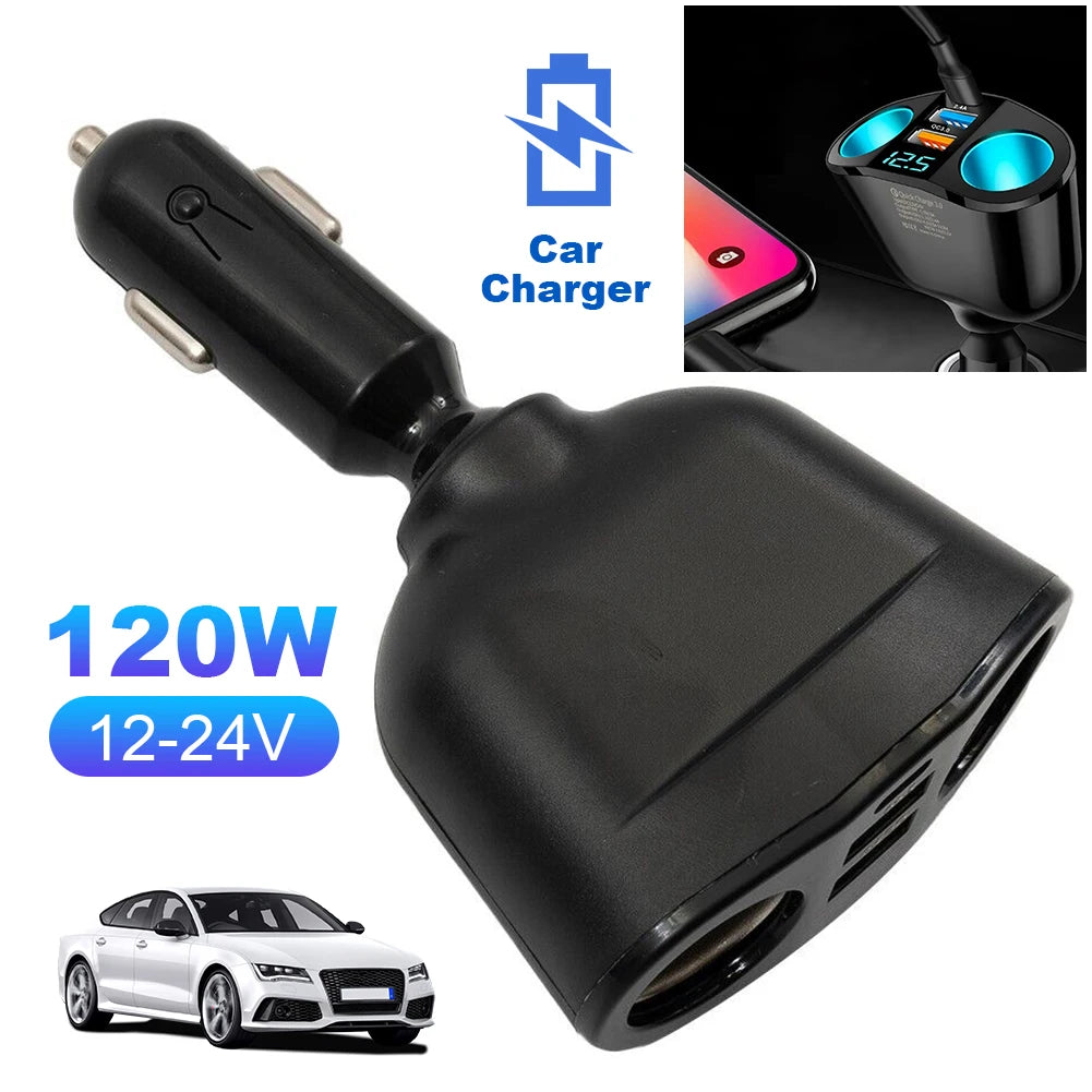 Car Cigarette Lighter USB Splitter PD QC3.0 Fast Charger Car USB Charger PRIMED