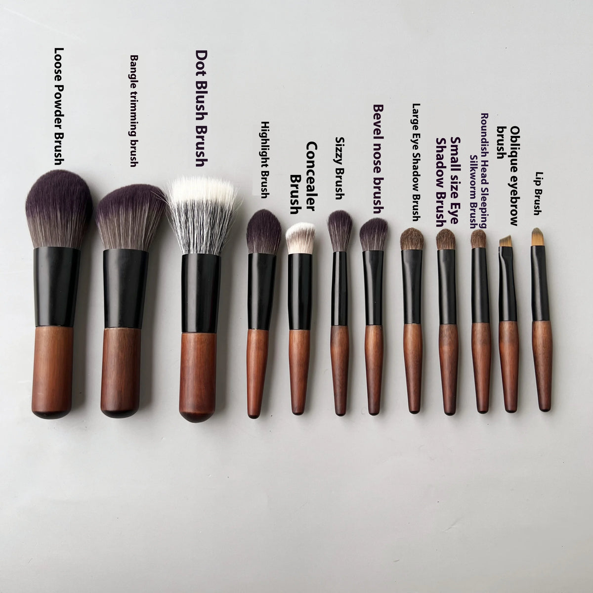 12-Piece Mini Travel Makeup Brush Set with Carry Bag