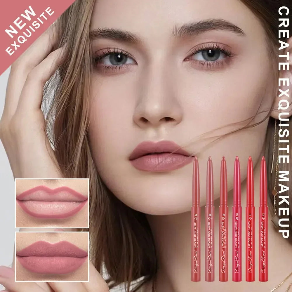 Dragon Ranee 12-Color Matte Lip Liner Pen – Waterproof & Long-Lasting Lip Liner Pen PRIMED