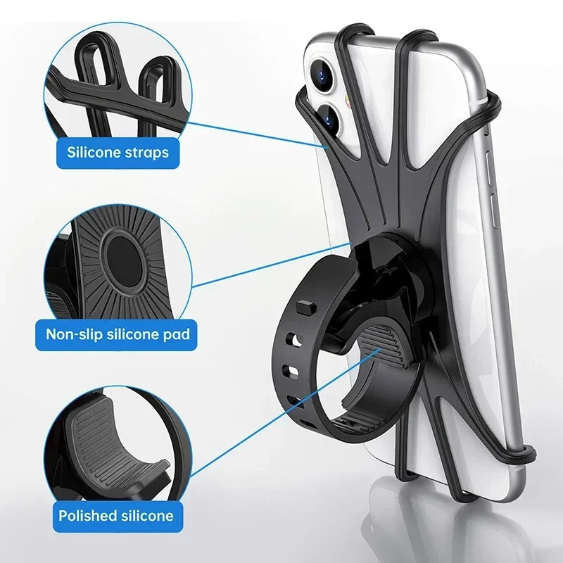 360° Bike & Motorcycle Phone Holder Handlebar Mount Bike Phone Mount PRIMED Black