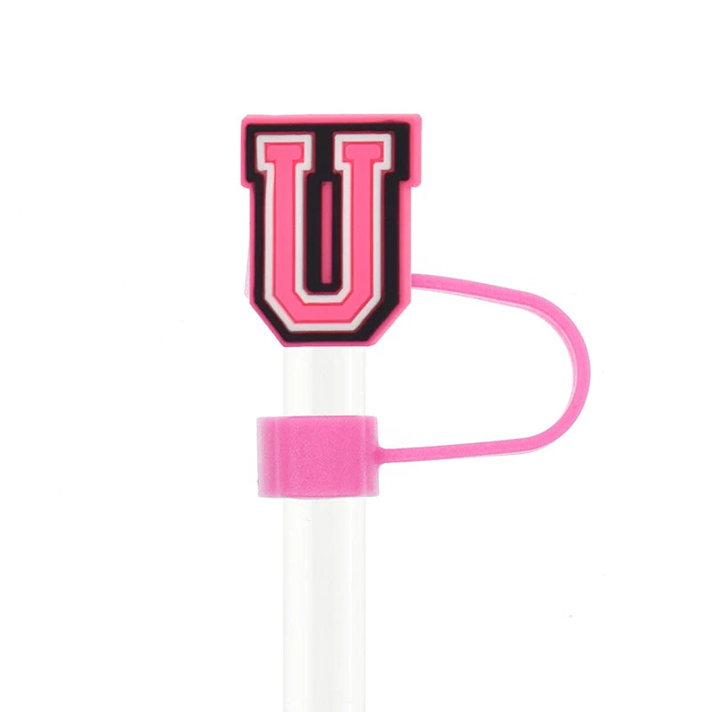 Silicone Letter Straw Cover Caps for Stanley 30 & 40oz Tumblers
