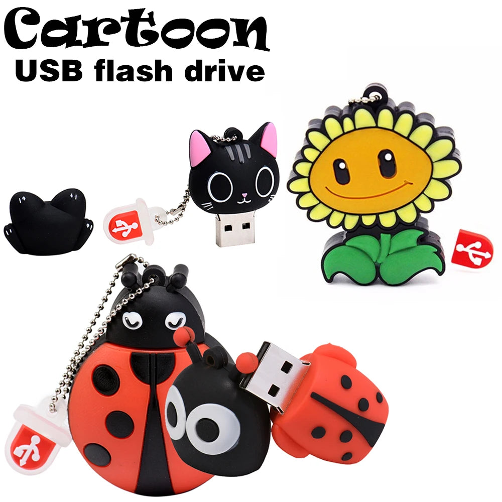 Ladybug USB Flash Drive 2.0 Cartoon Memory Stick 4GB–128GB